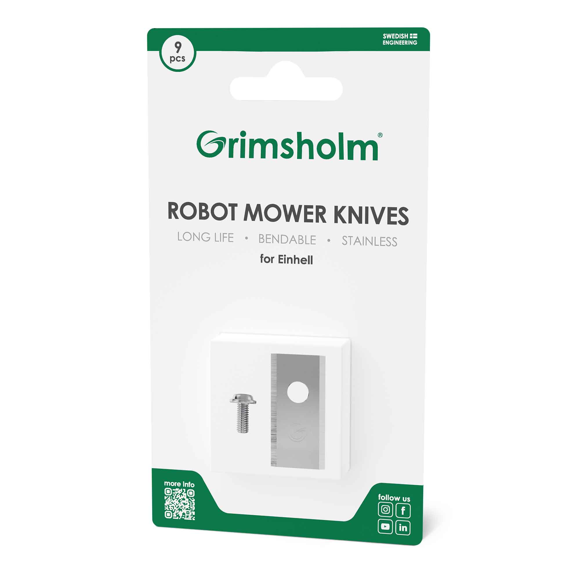 Grimsholm knivsæt til Einhell robotplæneklipper, 9 stk.