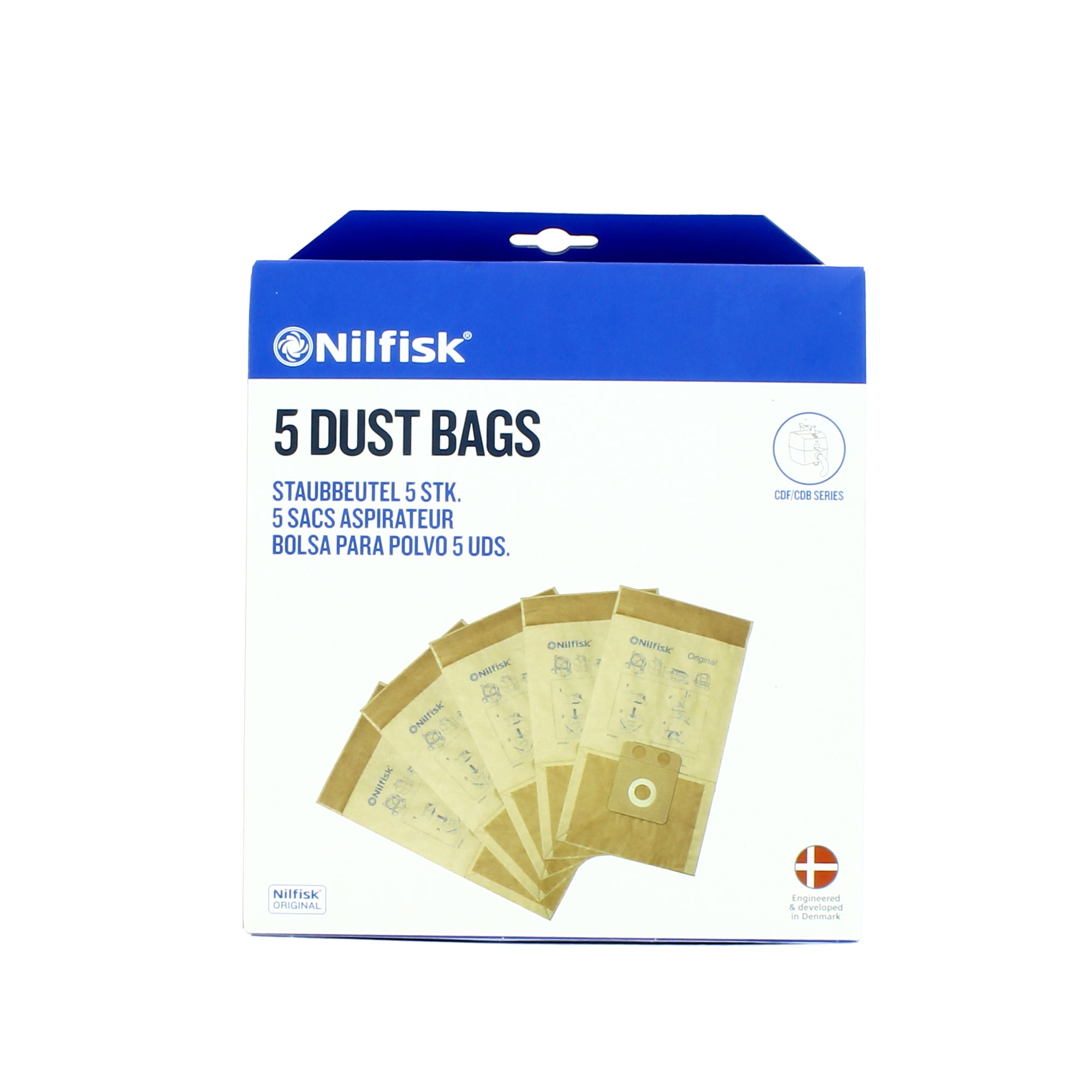 5 stk. støvsugerposer i papir (Original Nilfisk)