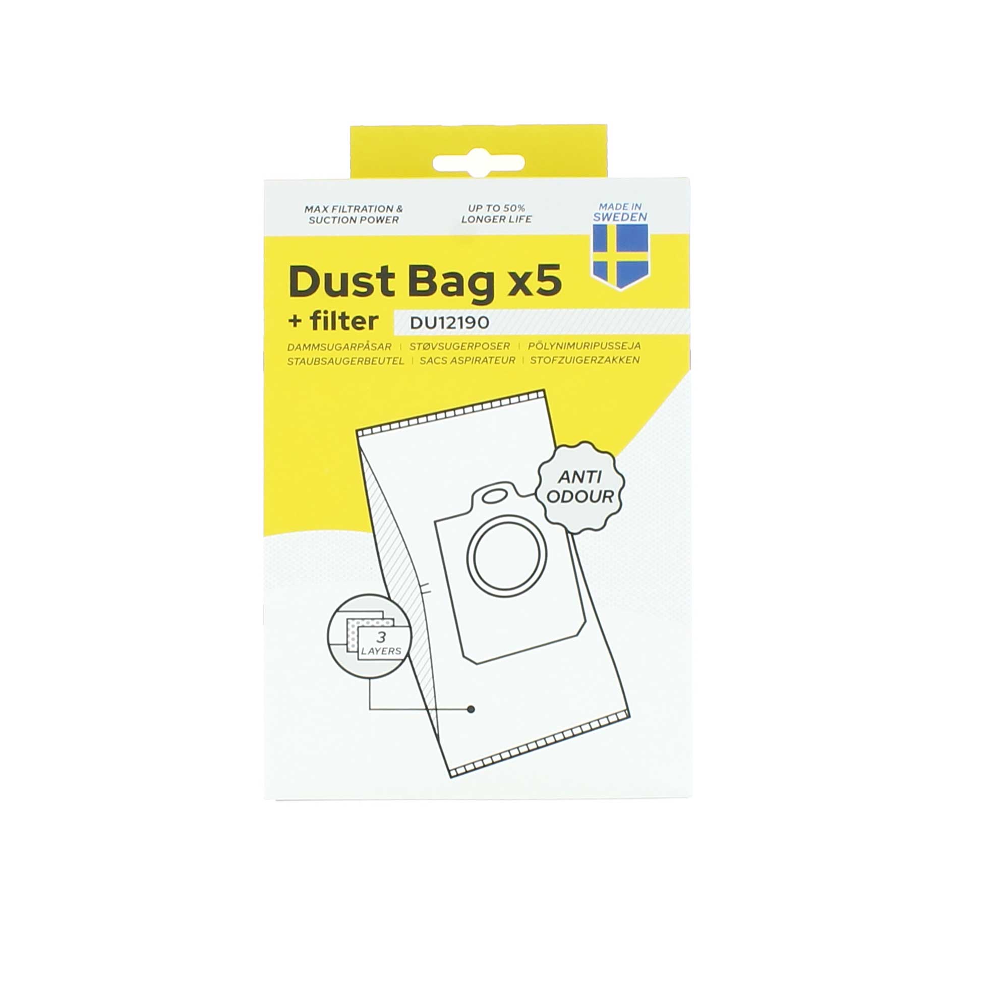 5 stk. støvsugerposer + 1 stk. motorfilter (Electrolux)