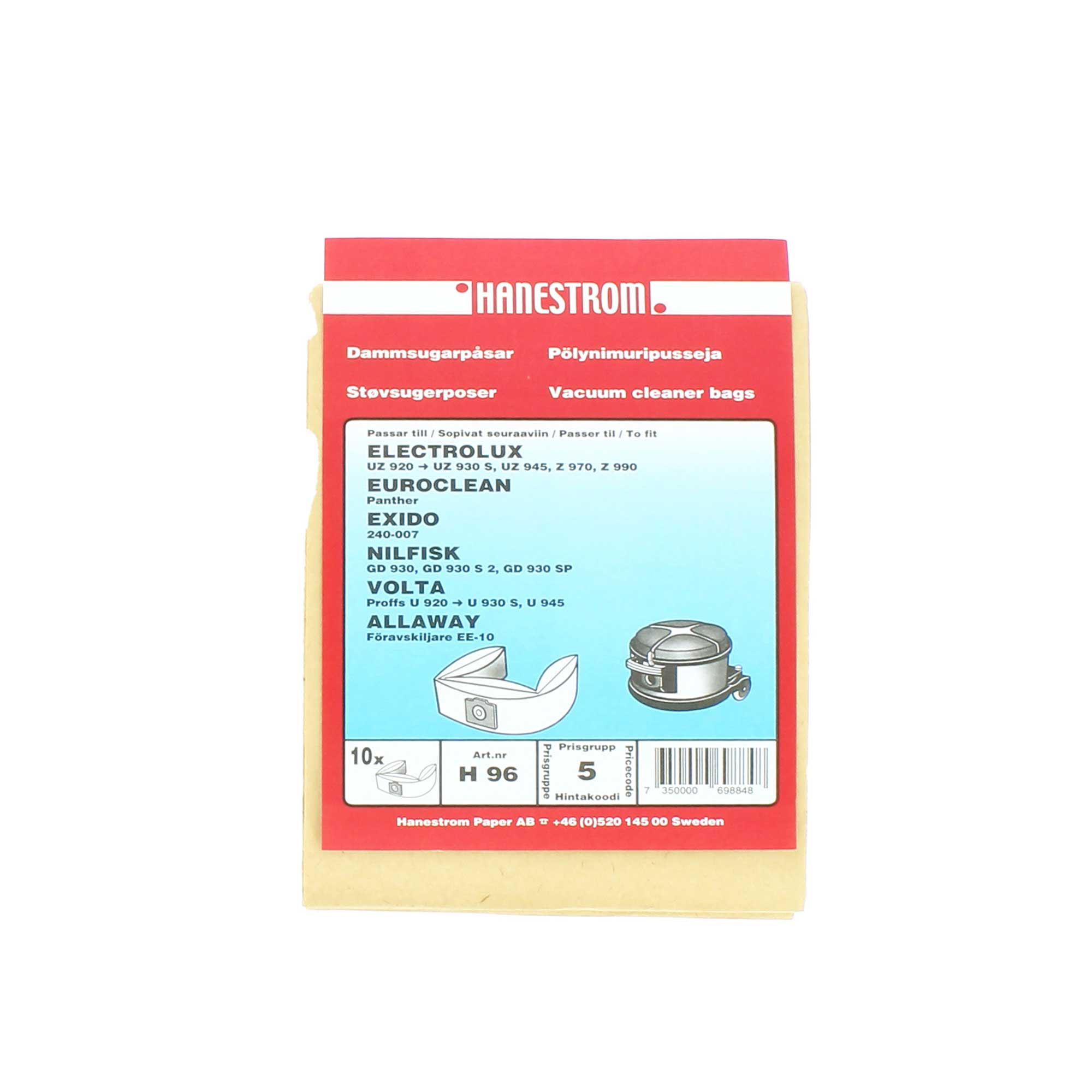 10 stk. støvsugerposer i papir (Electrolux)
