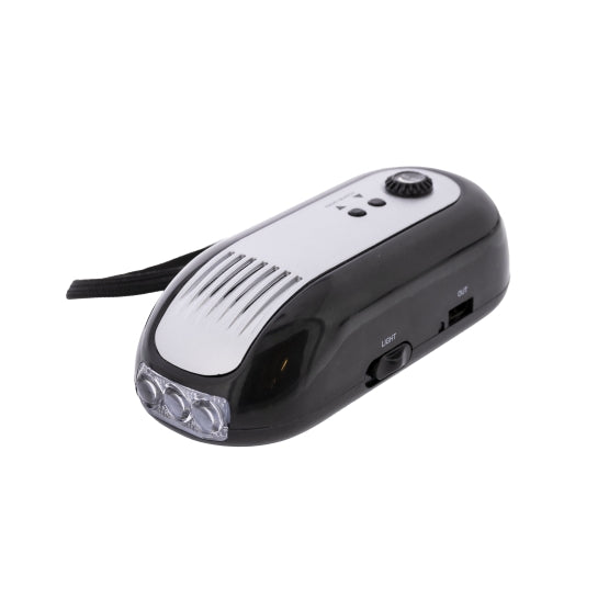 Nødradio med powerbank og lommelygte