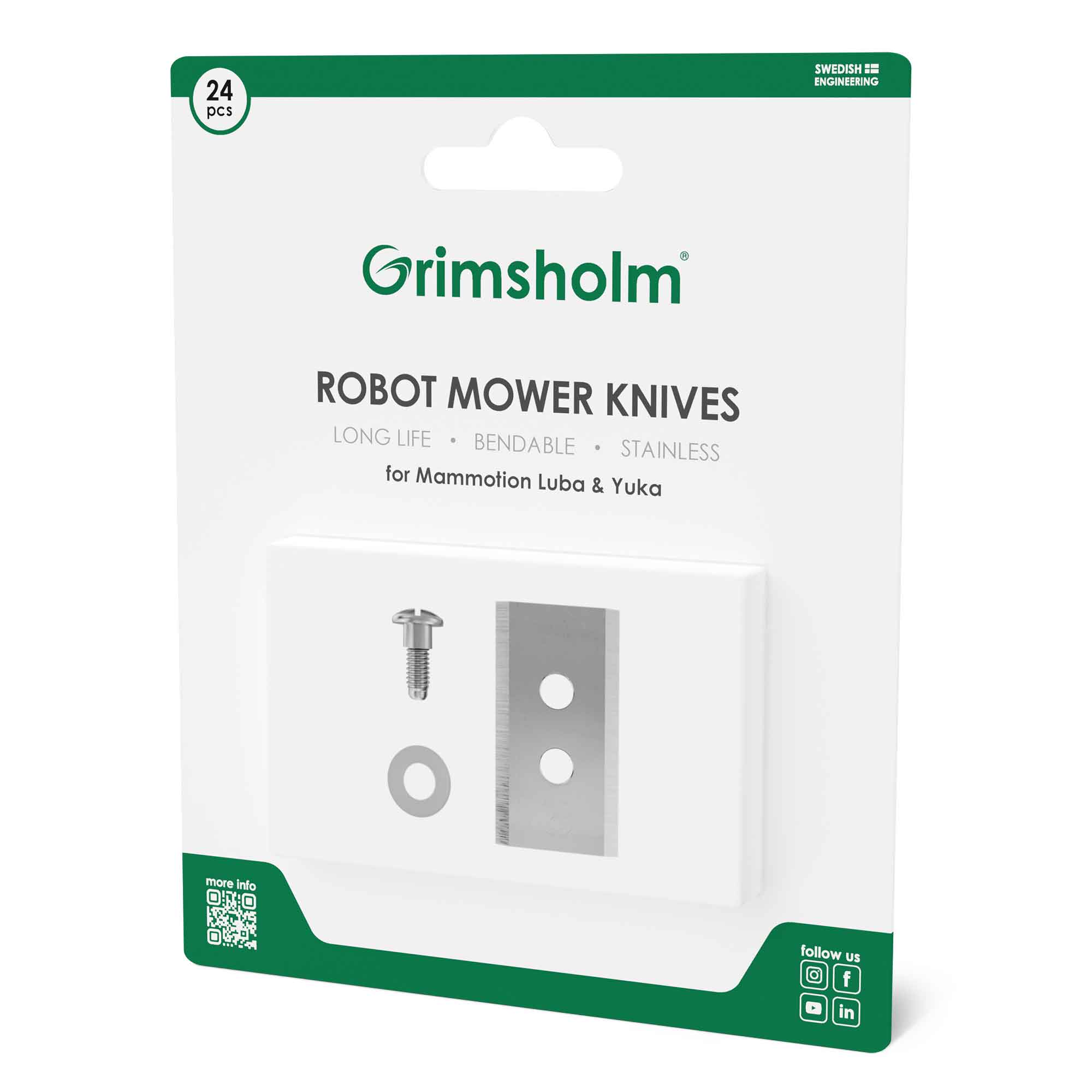 Grimsholm knivsæt til Mammotion Luba & Yuka robotplæneklipper, 24 stk.