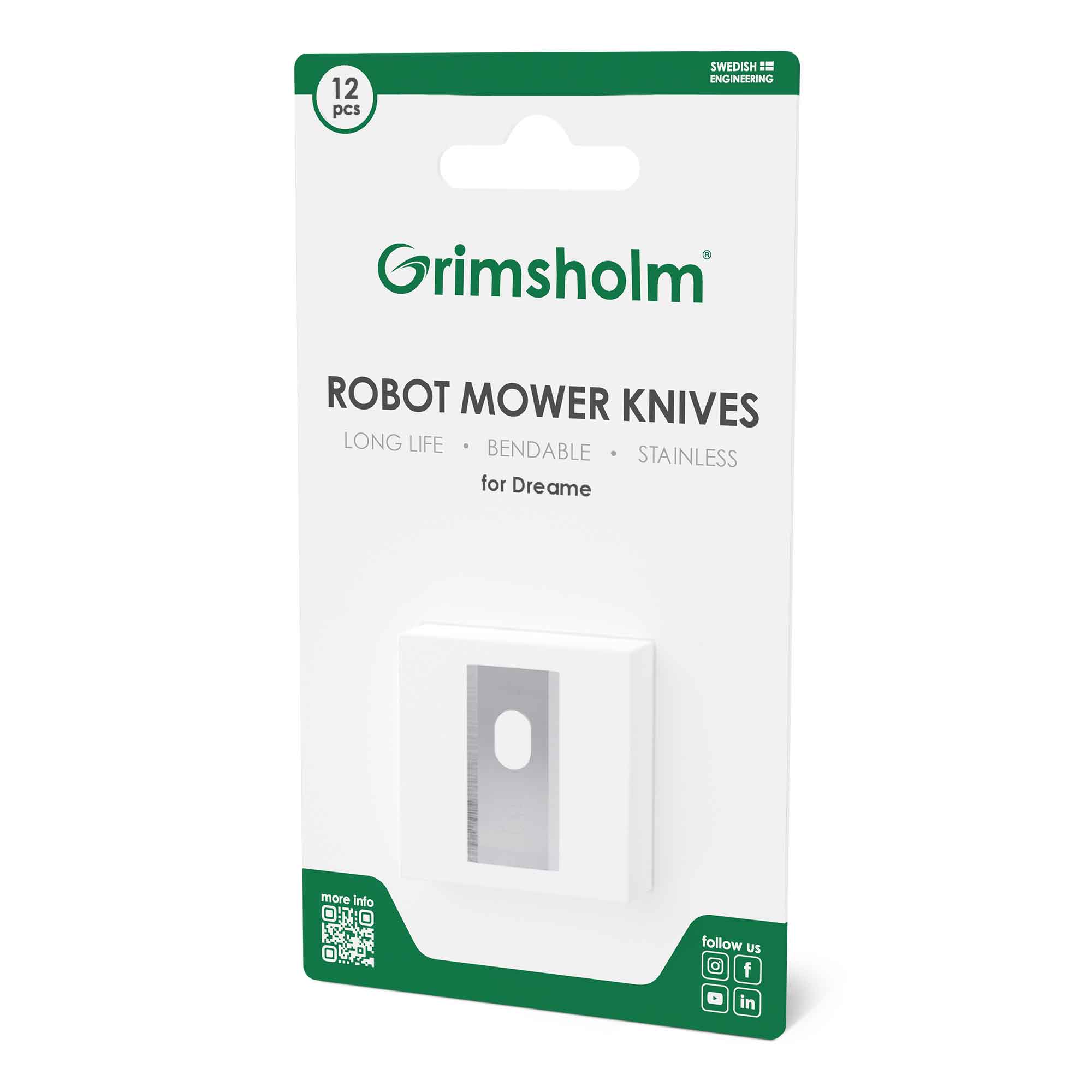 Grimsholm knivsæt til Dreame robotplæneklipper, 12 stk.
