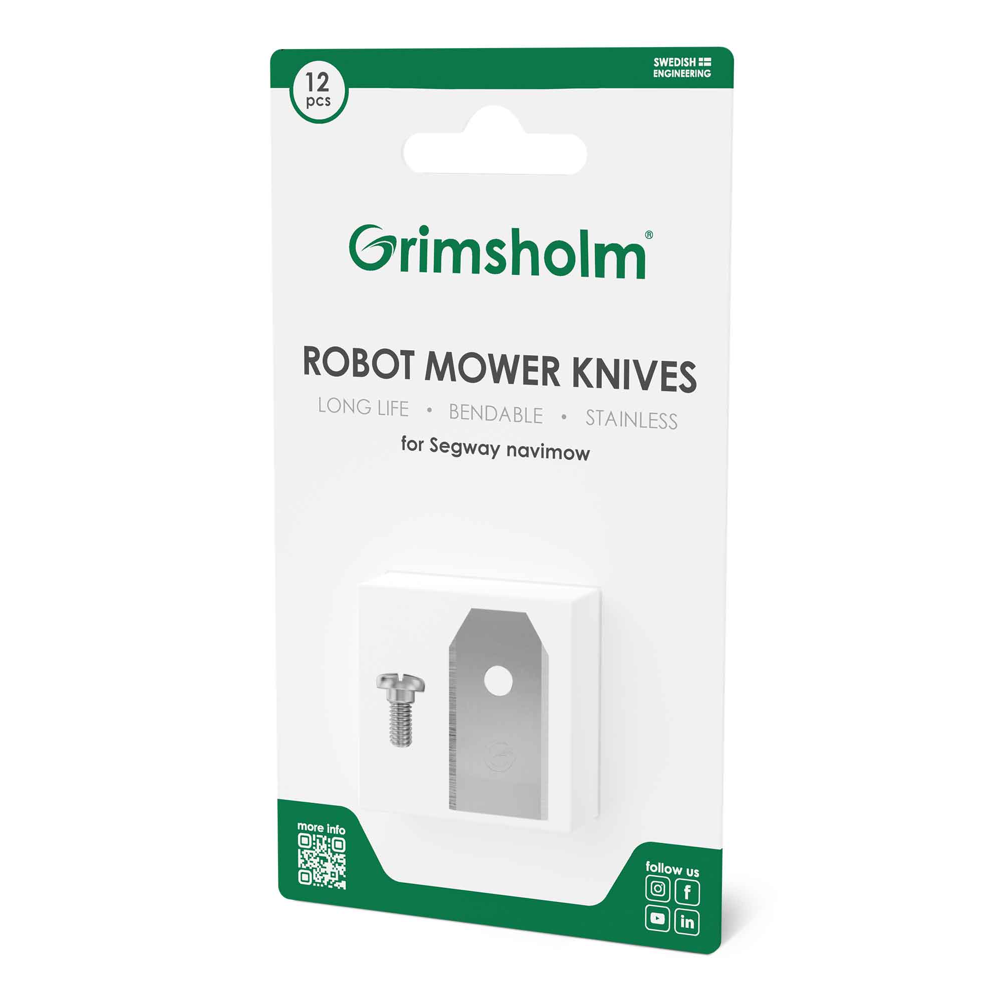 Grimsholm knivsæt til Segway Navimow robotplæneklipper, 12 stk.