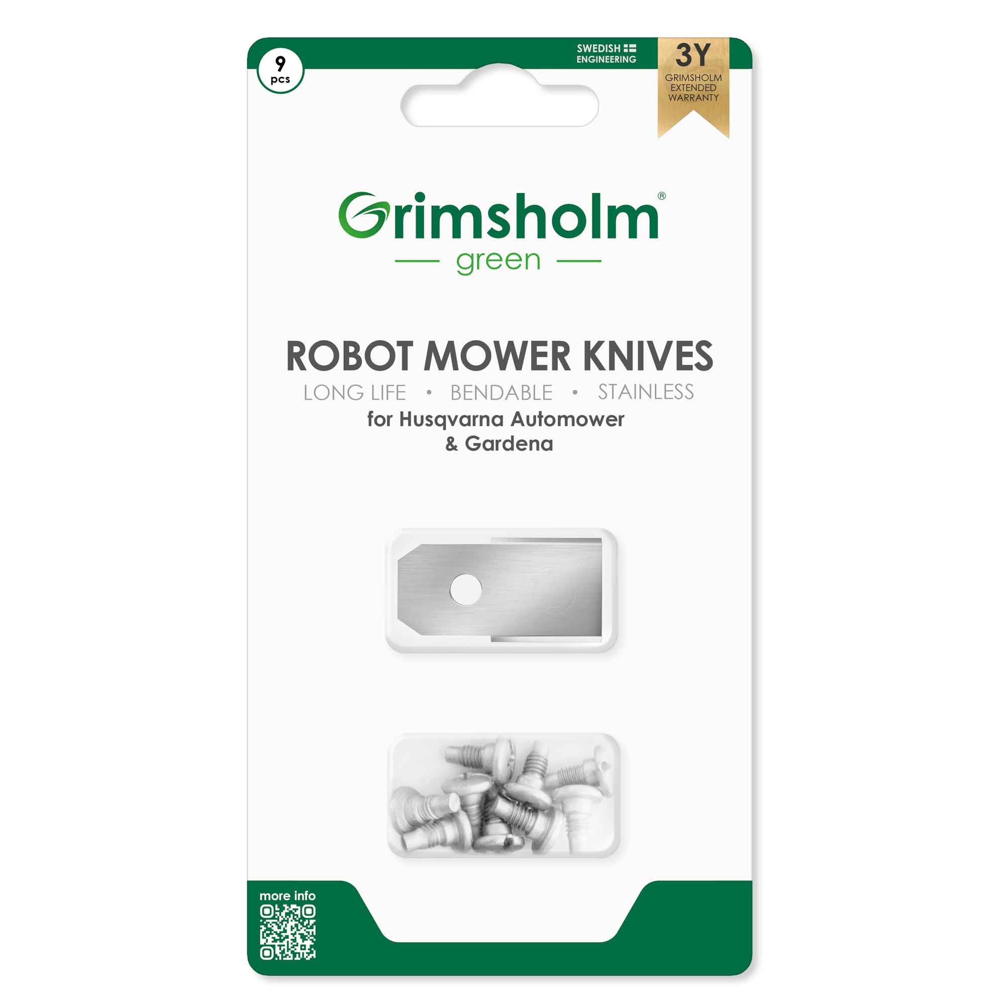 Grimsholm knivsæt til Husqvarna Automower robotplæneklipper, 9 stk.