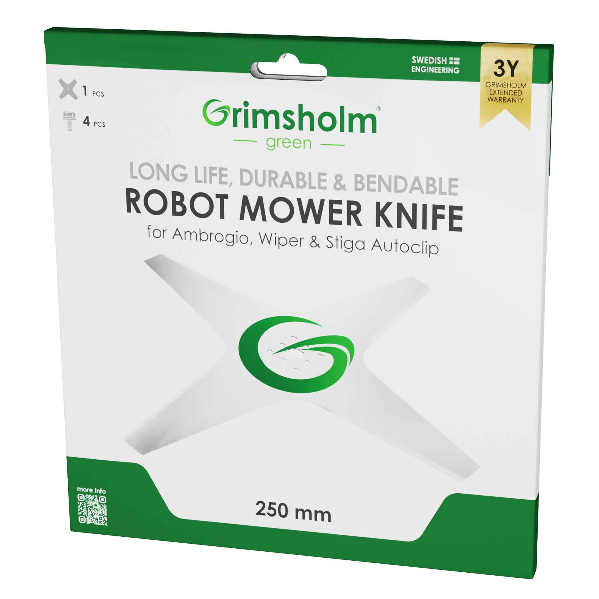 Grimsholm kniv til Stiga Autoclip robotplæneklipper, 25 cm, 1 stk.