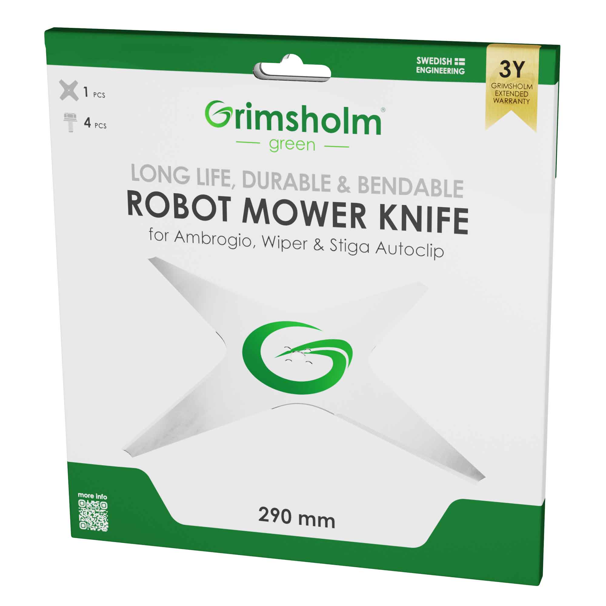 Grimsholm kniv til Stiga Autoclip robotplæneklipper, 29 cm, 1 stk.
